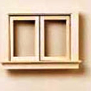 Dollhouse Miniature Double Casement Window -- 1:12 Scale