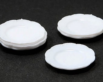 Dollhouse Miniature Salad Plates - Set of 12 - 1:12 Scale