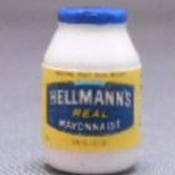 Dollhouse Miniature Jar of Hellmann's Mayonnaise- 1:12 Scale