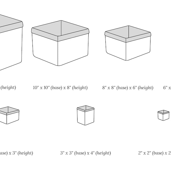 Fabric Baskets PDF Sewing Pattern | 25 Sizes | Fabric Box Pattern, Storage Box Pattern, Box Sewing Pattern, Fabric Box PDF, Easy Box Pattern