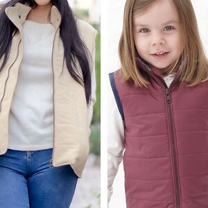 BUNDLE Riley Vest PDF Sewing Pattern - Vest Pattern, Puffer Vest Pattern, Padded Tops Pattern, Tops Sewing Pattern, Vest PDF, Warm Tops