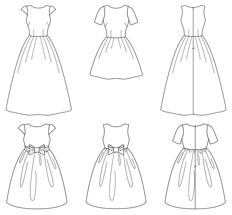 Bundle Classic Dress PDF Sewing Pattern Dress Pattern Etsy