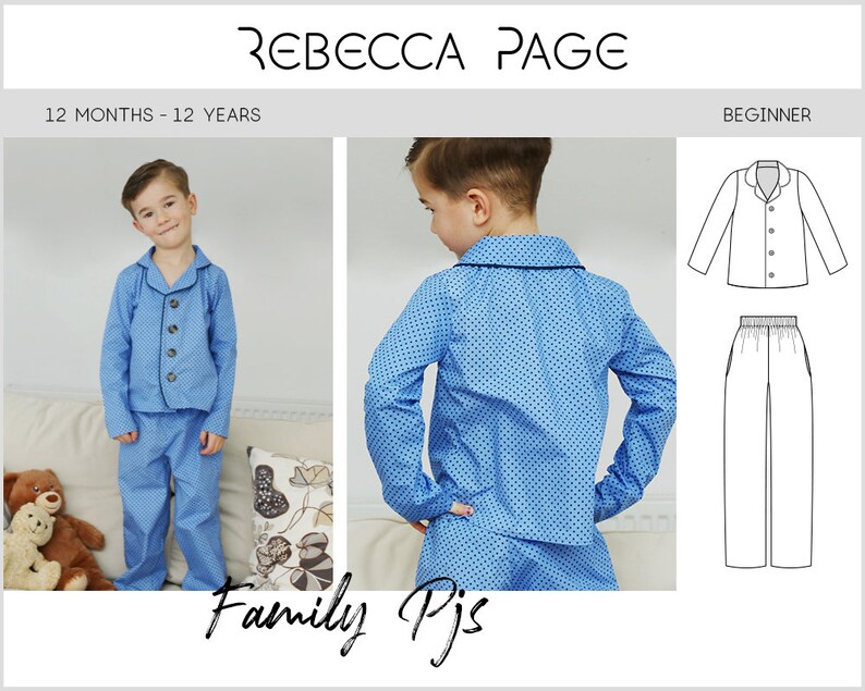 Family Pjs Children's Pajamas PDF Sewing Pattern Etsy UK