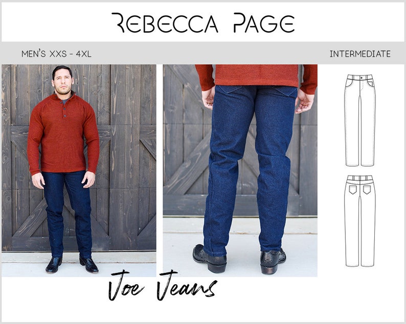 Joe Jeans PDF Sewing Pattern Jeans Pattern Slim Jeans Etsy
