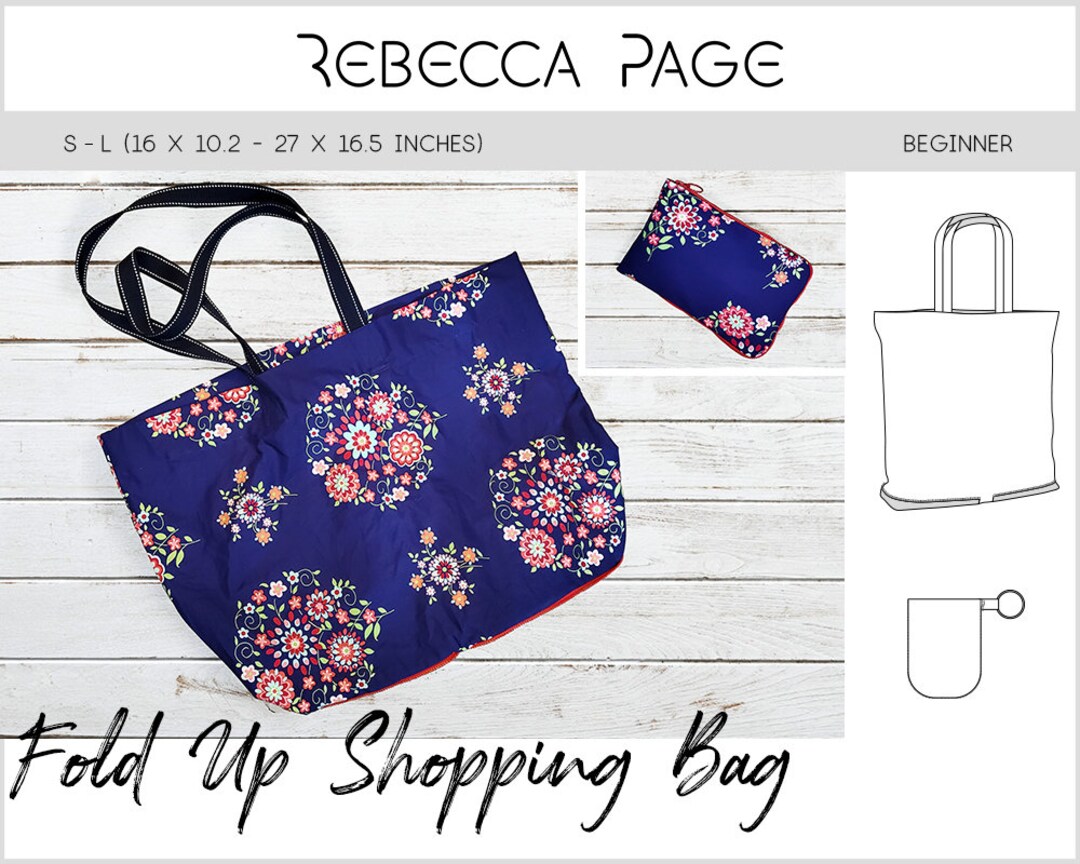 Fold up Shopping Bag PDF Sewing Pattern Tote Pattern, Shopping Bag ...