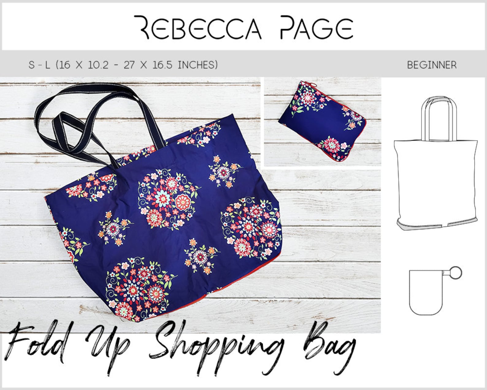 Fold up Shopping Bag PDF Sewing Pattern Tote Pattern Etsy UK