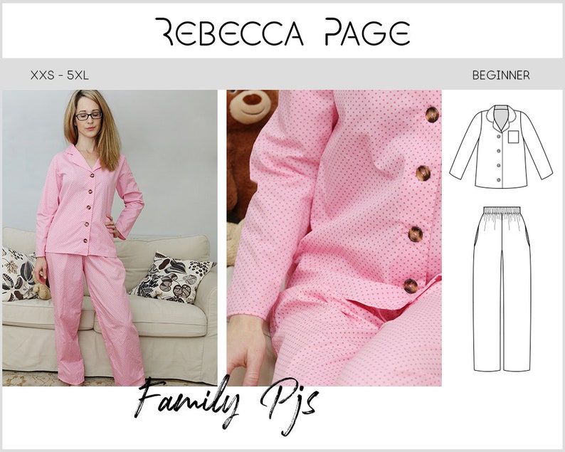 Comfy PJs Pattern, PJs Sewing Pattern, Easy PJs Pattern