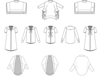 Spring Bundle PDF Sewing Pattern - Pants Pattern, Spring Sewing, Dress Top Pattern, Top Sewing Pattern, Pants PDF, Great Top Pattern, Great