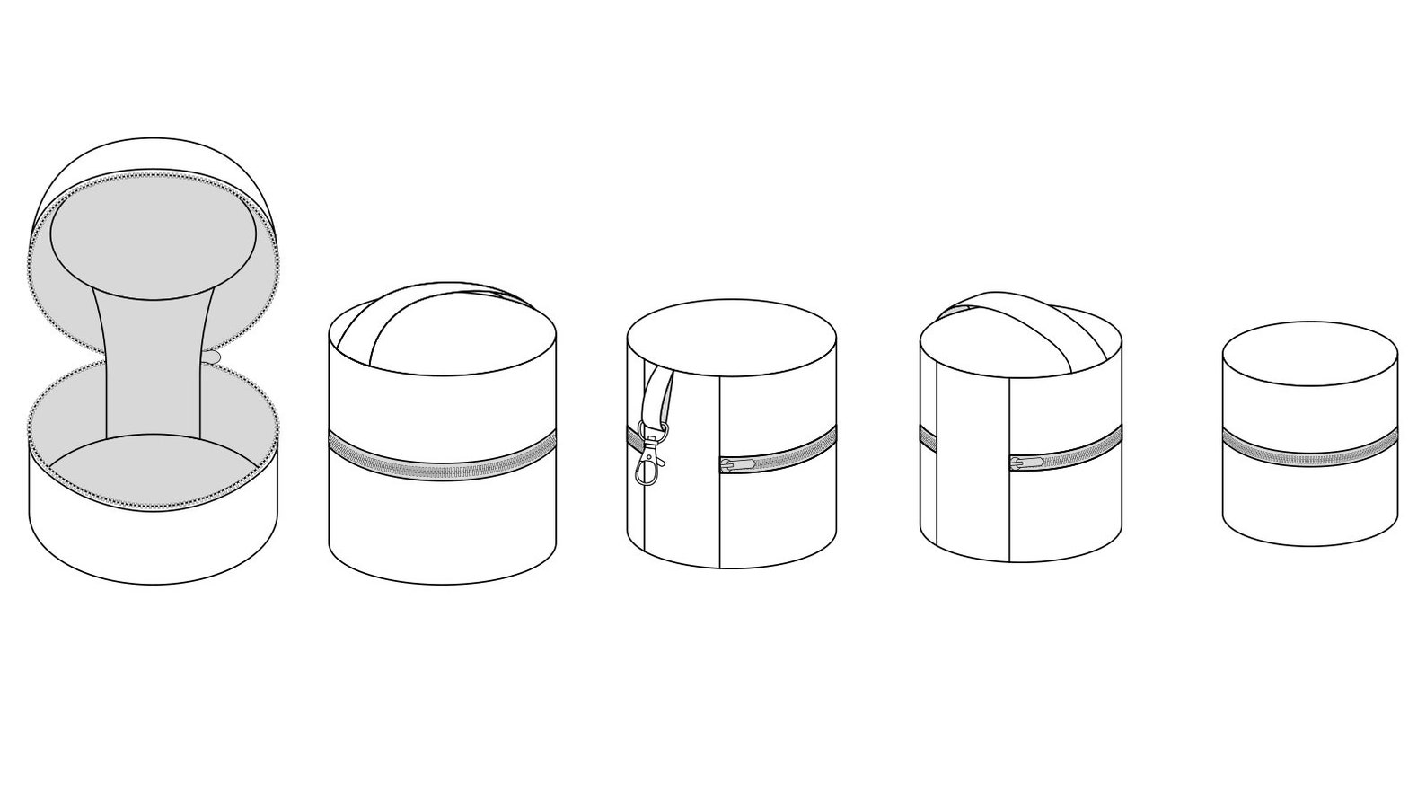 Round Zip Bags PDF Sewing Pattern Bag Pattern Zip Bags Etsy UK