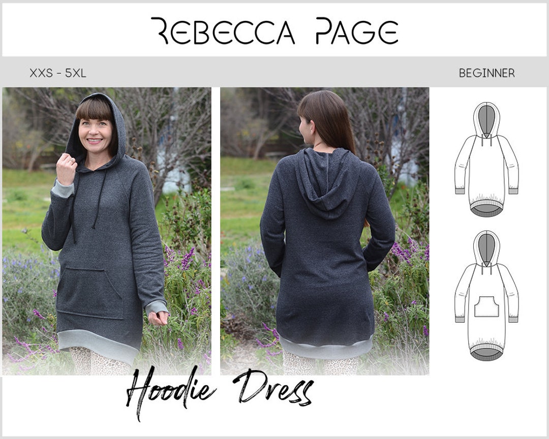 Hoodie Dress PDF Sewing Pattern Hoodie Pattern, Hoodie Dress Pattern