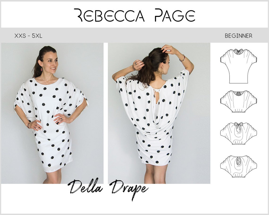Della Drape PDF Sewing Pattern Top Pattern Drape Top | Etsy