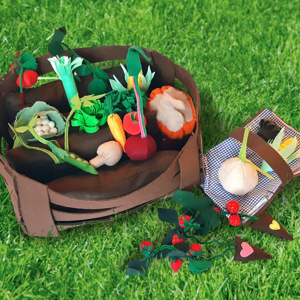 Vegetable Garden Felt Toys PDF Sewing Pattern - Felt Toy, Felt Toy Sew, Felt Toy PDF, Felt Pattern, Vegetable Garden, Vegetable PDF