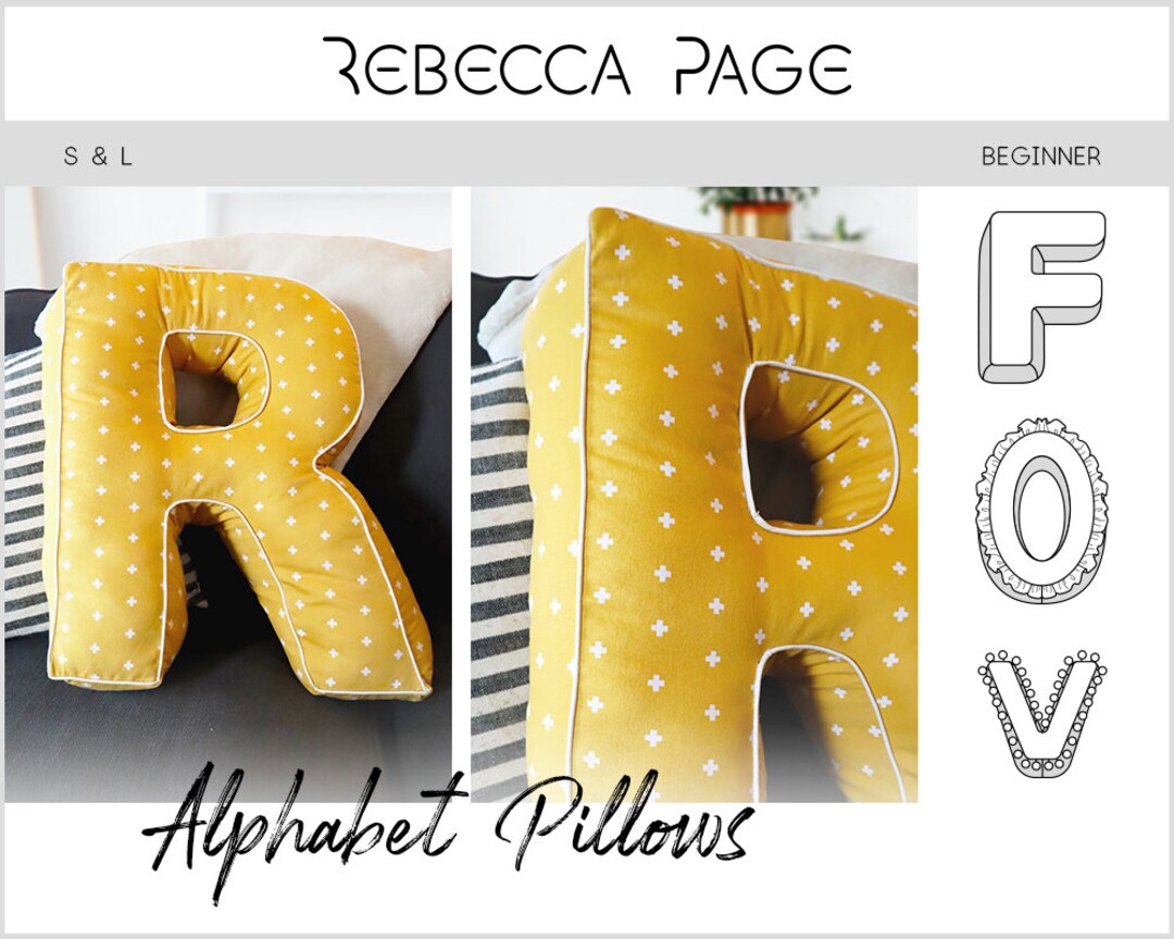 Alphabet Pillows PDF Sewing Pattern Pillow Pattern, Letter Pillow