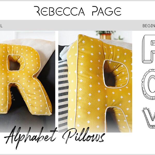 Alphabet Pillows PDF Sewing Pattern - Pillow Pattern, Letter Pillow, Alphabet Pattern, Home Decor Sew, Pillow PDF, Easy Home Pattern, Easy
