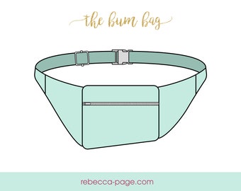 Bum Bag PDF Sewing Pattern - Fanny Pack, Bum Bag Pattern, Pocket Bag Pattern, Bag Sewing Pattern, Pouch PDF, Quick Bag Pattern, Quick Sewing