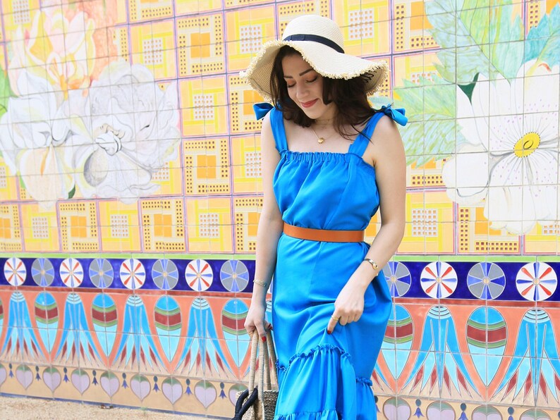 Tie Shoulder Tier Dress PDF Sewing Pattern Dress Pattern Etsy UK