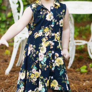 Beginner Sewing Pattern, Childs Dress Pattern, Easy Sew Children’s Sofia Shirt Dress