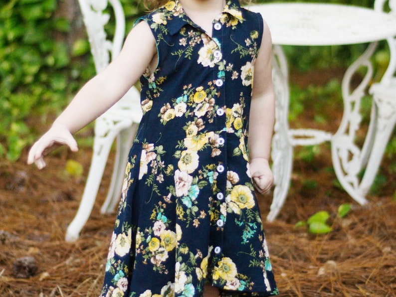 Beginner Sewing Pattern, Childs Dress Pattern, Easy Sew Children’s Sofia Shirt Dress
