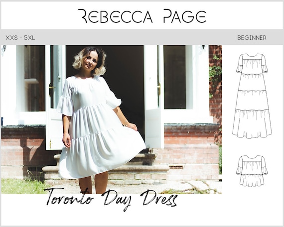 Toronto Day Dress PDF Sewing Pattern Flowy Pattern Tiered Dress