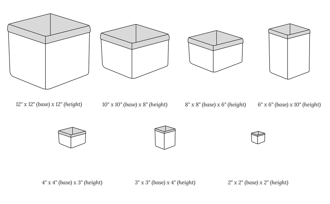 Fabric Baskets PDF Sewing Pattern 25 Sizes Fabric Box Pattern, Storage Box Pattern, Box Sewing