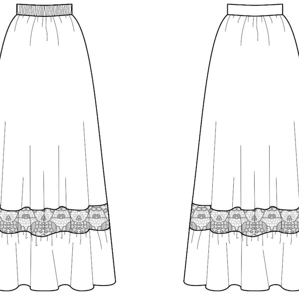 Isabella – Children’s Maxi Skirt PDF Sewing Pattern - Bottoms Pattern, Boho Skirt Pattern, Maxi Skirt Pattern, Skirt Sewing Pattern, Bottoms