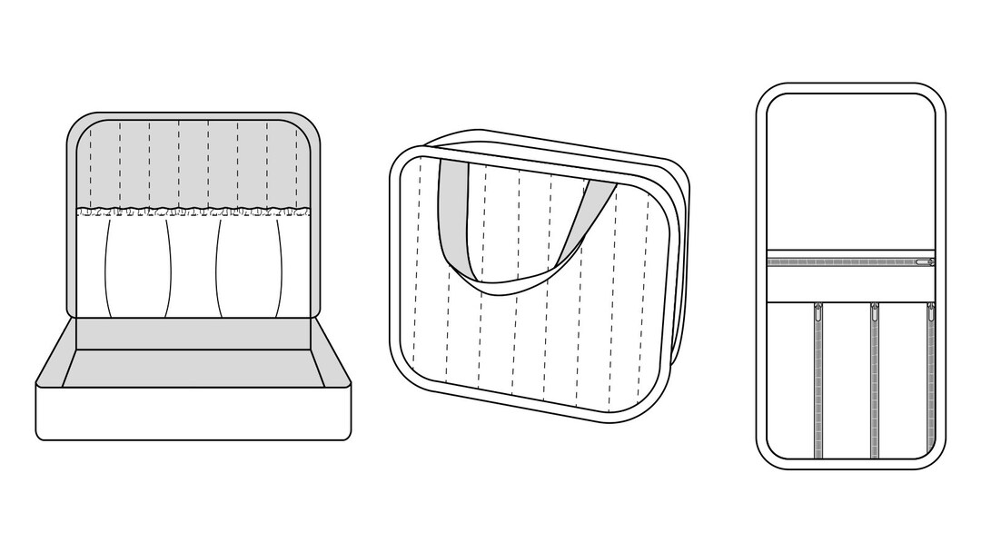 Suitcase Inside Pattern Vintage Suitcase PDF Sewing Pattern - Bag Pattern, Suitcase Pattern ...