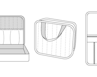 Vintage Suitcase PDF Sewing Pattern - Bag Pattern, Suitcase Pattern, Roomy Bag Pattern, Bag Sewing Pattern, Bag PDF, Easy Bag Pattern, Easy