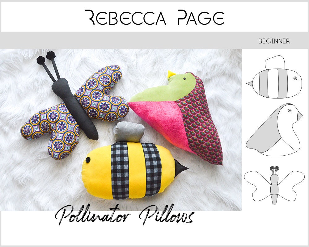 Pillow PDF Home Decor Pattern Pillow Pattern Cute Pillow Pattern Home Sewing Pattern Pollinator Pillows Bundle PDF Sewing Pattern