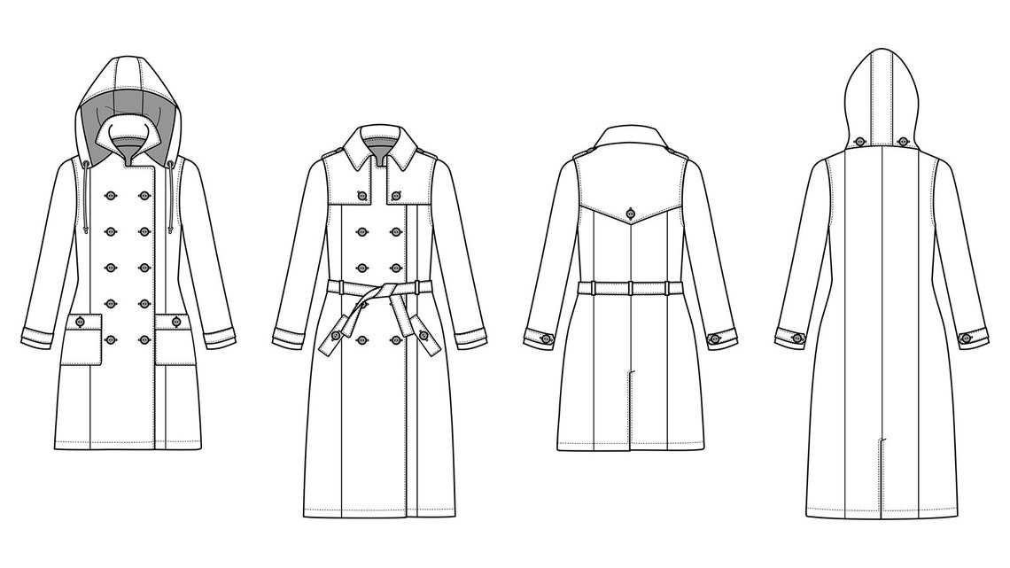 Taylor Trench PDF Sewing Pattern Coat Pattern Trench Coat - Etsy