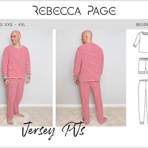 Men's Jersey PJs PDF Sewing Pattern - PJs Pattern, Jersey PJs Pattern, Comfy PJs Pattern, PJs Sewing Pattern, PJs PDF, Easy Pajamas Pattern