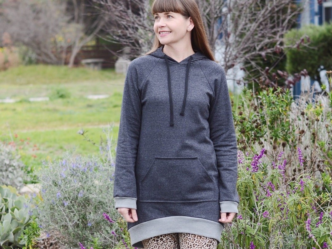 Hoodie Dress PDF Sewing Pattern Hoodie Pattern, Hoodie Dress Pattern