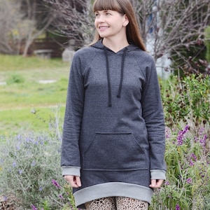 Hoodie Dress PDF Sewing Pattern, Hoodie Pattern, Comfy Dress Pattern.