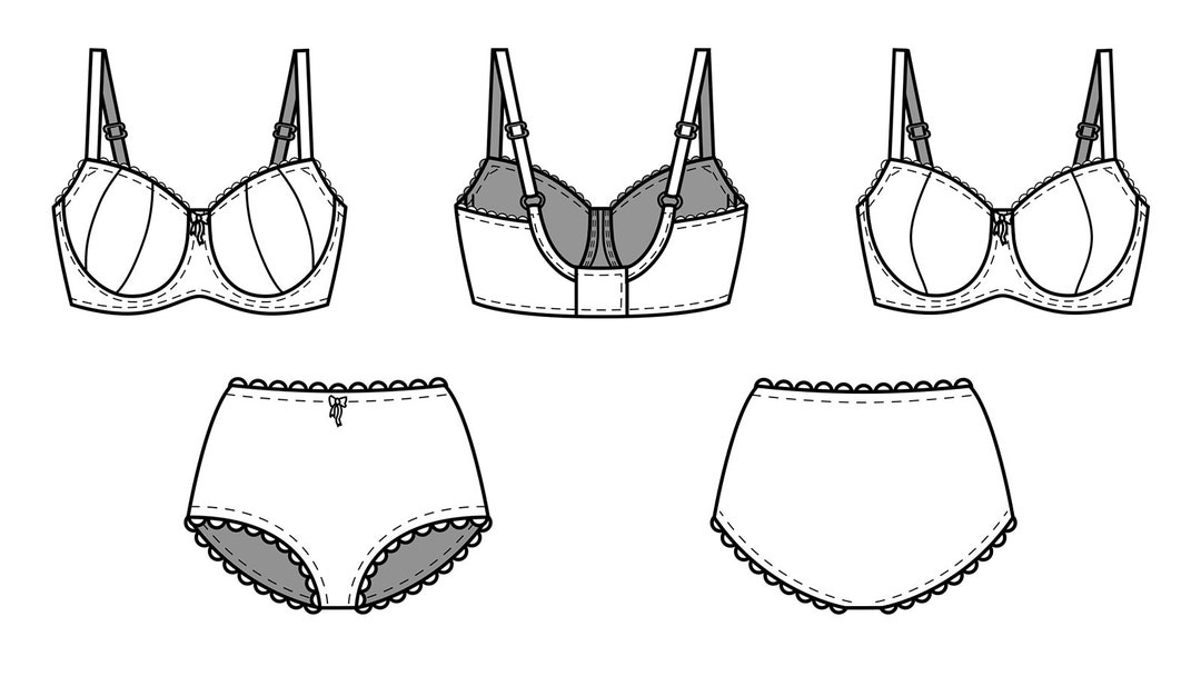Bundle Bianca Bra & Underwear PDF Sewing Pattern Lingerie Pattern, Bra ...