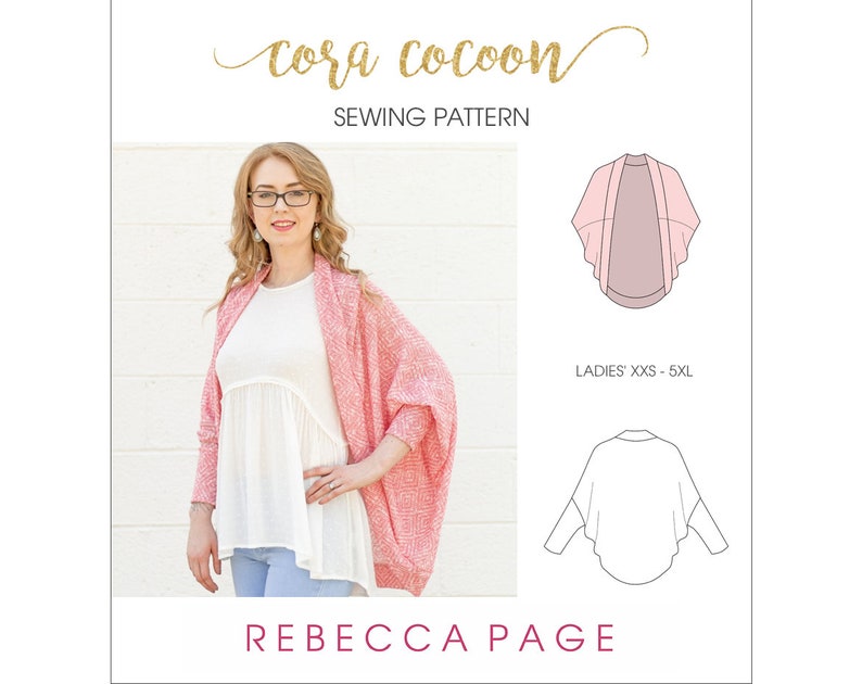 The Cora Cocoon A Cocoon Cardigan PDF Sewing Pattern XXS Etsy