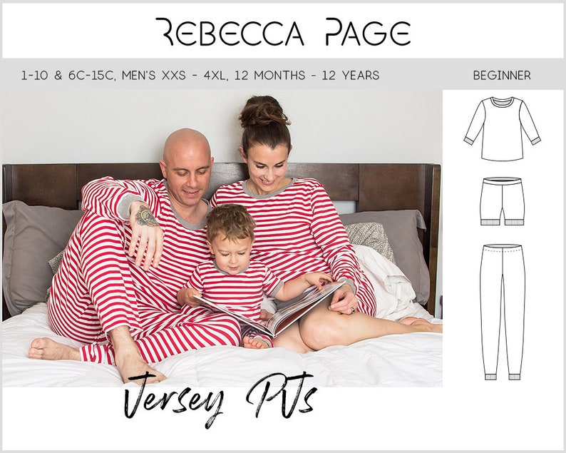 Family Bundle Jersey Pjs PDF Sewing Pattern Pjs Pattern, Jersey Pjs Pattern, Comfy Pjs Pattern, Pjs Sewing Pattern, Pjs PDF, Easy Pajamas