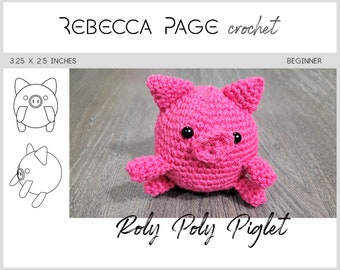 Roly Poly Piglet PDF Sewing Pattern - Piglet Pattern, Pig Crochet Pattern, Stuffie Pattern, Crochet Pig Pattern, Piglet PDF, Easy Crochet