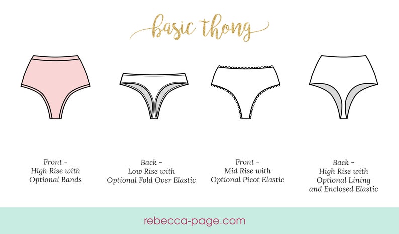 Basic Thong PDF Sewing Pattern XXS to 5XL three rise | Etsy