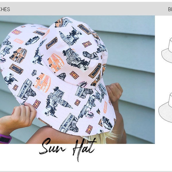 Sun hat Pattern, Bucket Hat Pattern, Floppy Sun Hat, Sun hat Women, Sun Hat for kids Sewing Pattern, Sun hat Pattern for Women, Sun Hat PDF