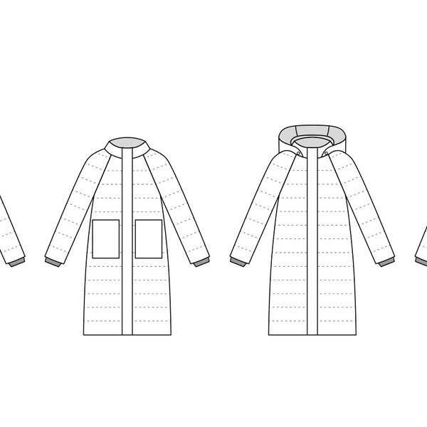 Puffer Pattern Long Puffer Coat - Etsy