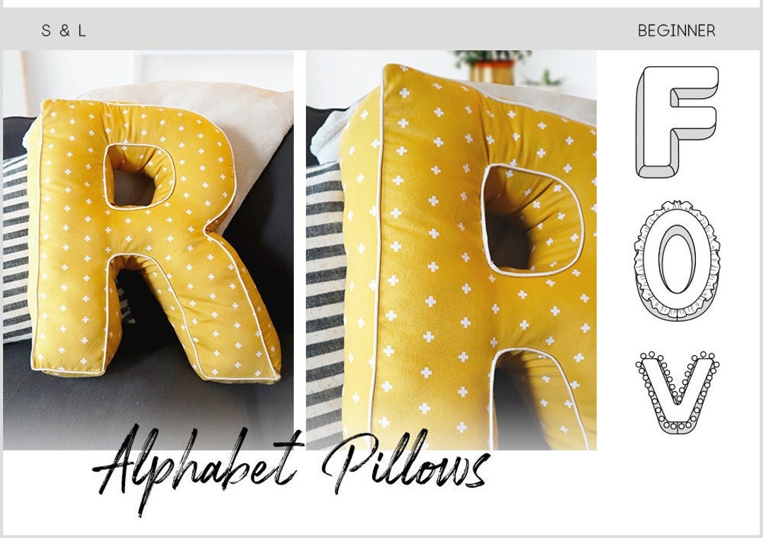 Alphabet Pillows PDF Sewing Pattern - Pillow Pattern, Letter Pillow ...