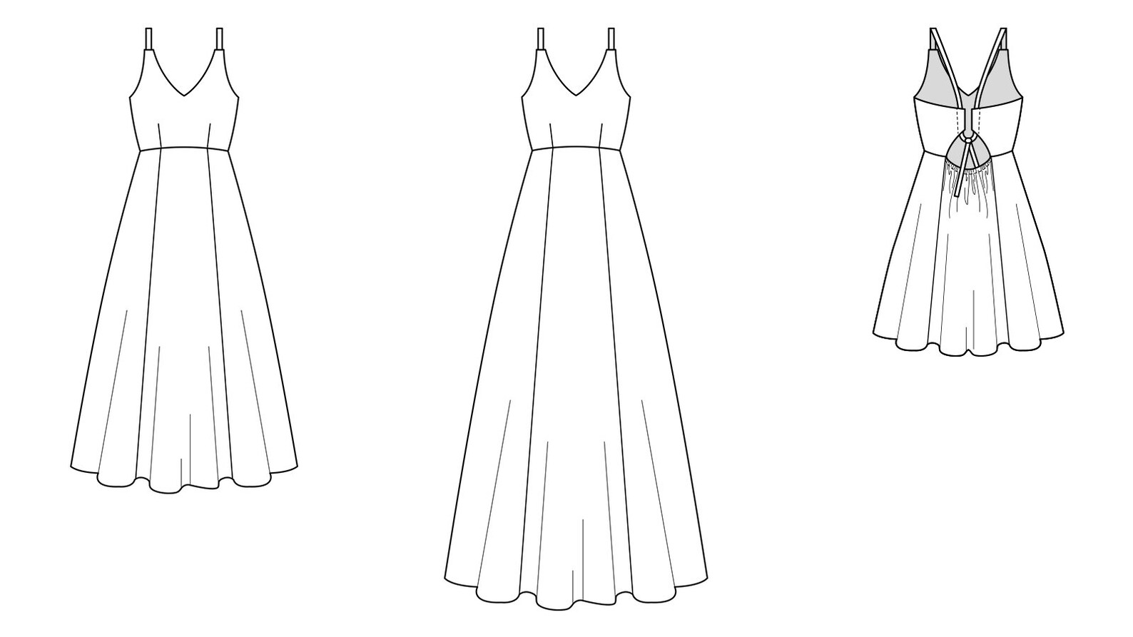 Back Tie Dress PDF Sewing Pattern Backless Pattern Tie Etsy