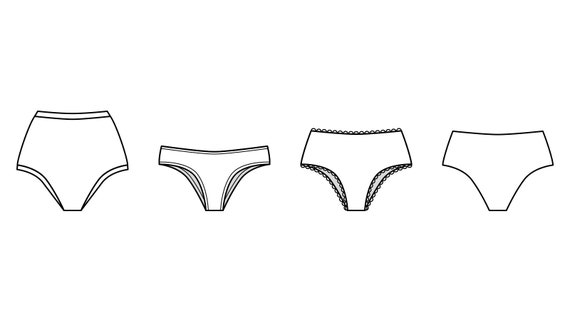 Womens Curvy Basic Underwear PDF Sewing Pattern Lingerie Pattern