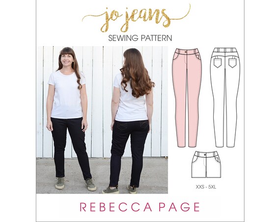 Jo Jeans PDF Sewing Pattern XXS to 5XL optional belt loops | Etsy