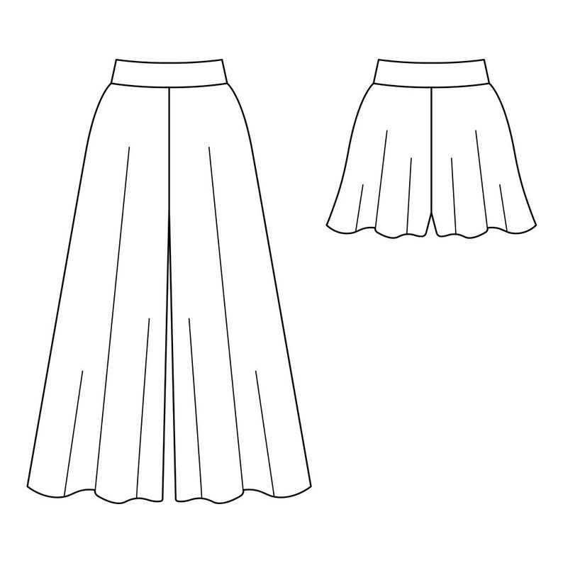 Culottes Sewing Pattern Pdf Comfy Pants Pattern Culottes for | Etsy UK