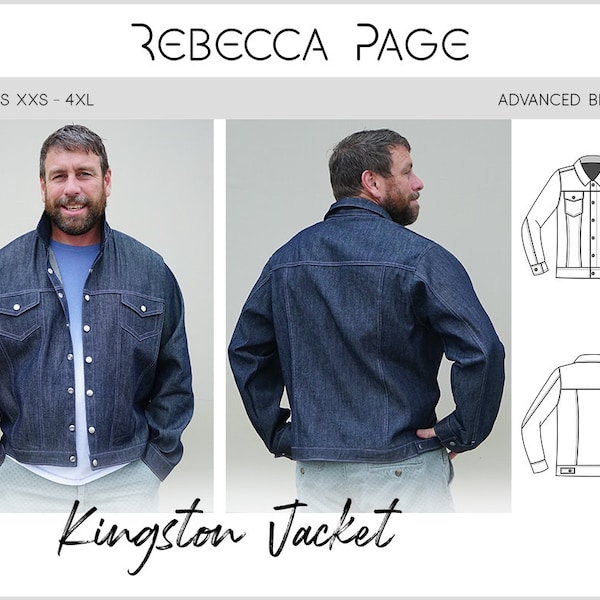 Kingston Men’s Jacket PDF Sewing Pattern - Jacket Pattern, Denim Jacket Pattern, Classic Pattern, Denim Sewing Pattern, Jacket PDF