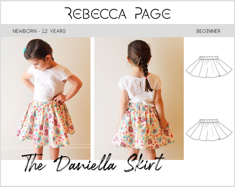 Daniella PDF Sewing Pattern Simple Pattern Gathered Skirt Etsy