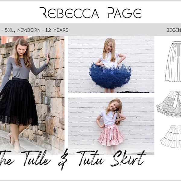 BUNDLE - Tulle & Tutu Skirt PDF Sewing Pattern - Full Pattern, Tulle Skirt Pattern, Full Skirt Pattern, Skirt Sewing Pattern, Skirt PDF