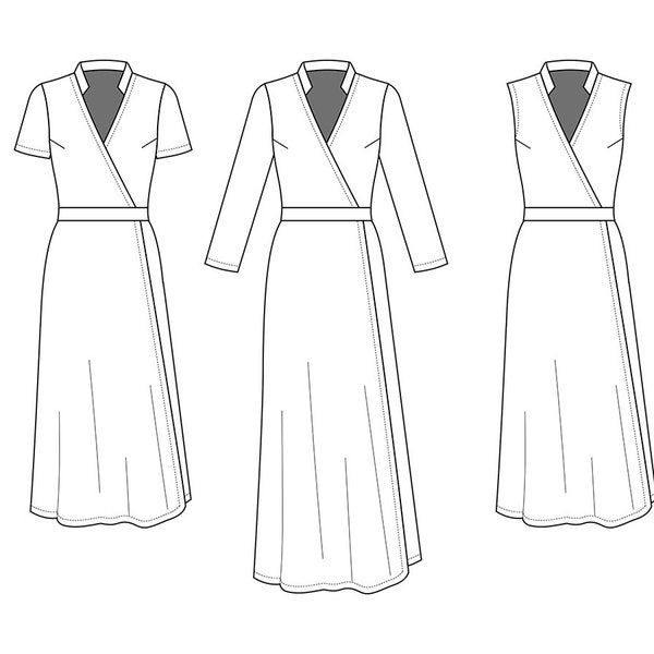 Meghan Wrap PDF Schnittmuster - Wickelmuster, Wickelkleid Muster, High Neck Kleid, Kleid Schnittmuster, Wrap PDF, Hübsches Kleid Muster