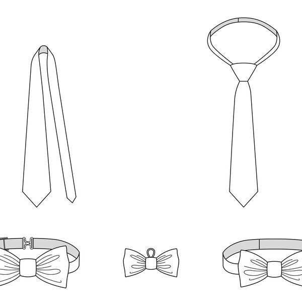 Tie & Bow Tie PDF Sewing Pattern - Bowtie Pattern, Neck Tie Pattern, Menswear Pattern, Accessories Pattern, Bowtie PDF, Easy Pattern, Quick