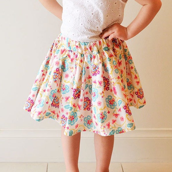 Daniella  PDF Sewing Pattern - Simple Pattern, Gathered Skirt, Kids Skirt Pattern, Skirt Sewing Pattern, Simple PDF, Quick Skirt Pattern